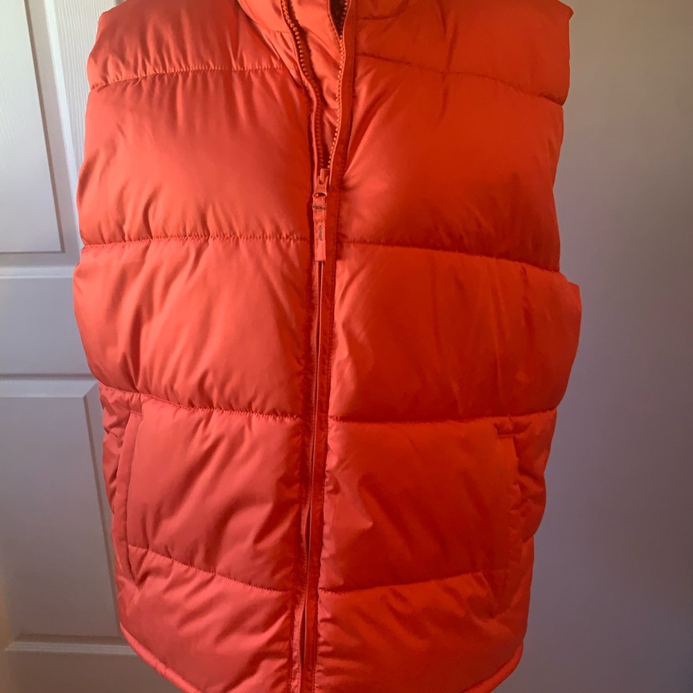 Old Navy Orange Puffer Jacket Quilted Insulation